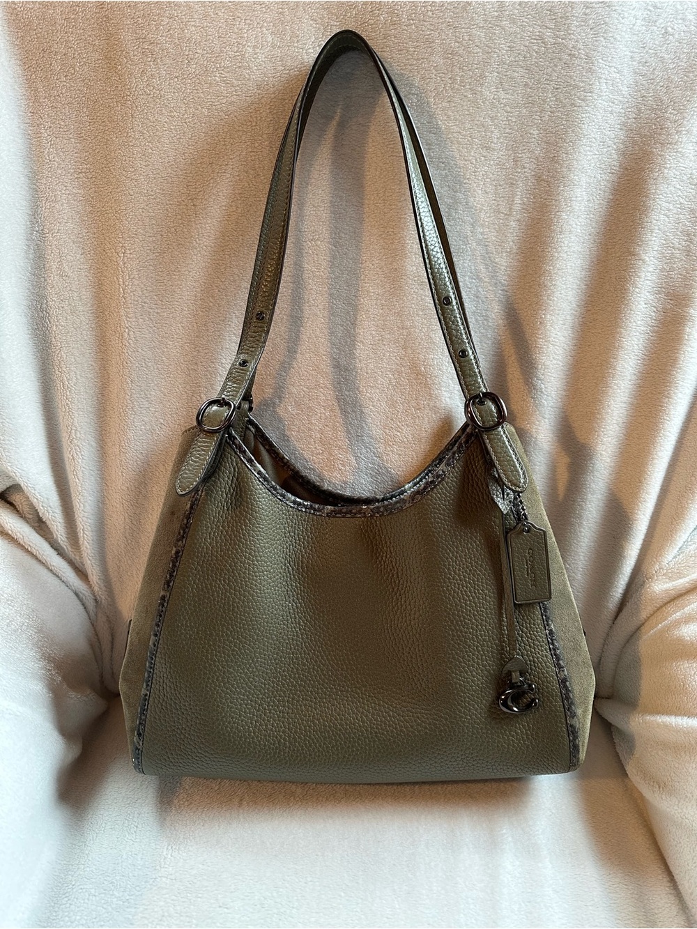 Coach Lori Olive Green Leather Shoulder Bag